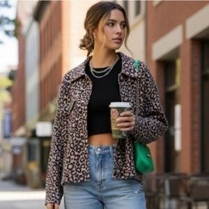 New! Joie Leopard Print Button Up Cardigan Size Small